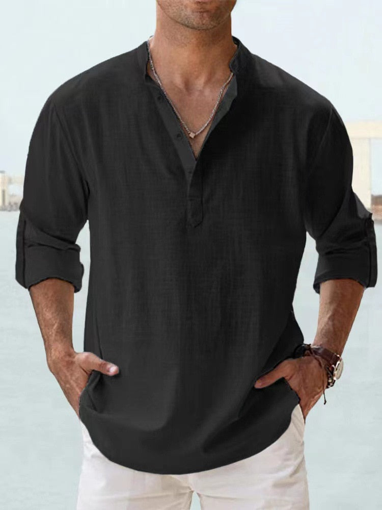 Adrian | Linen Shirt for Men - Premium  from Dore Londen -   Shop now at Dore London