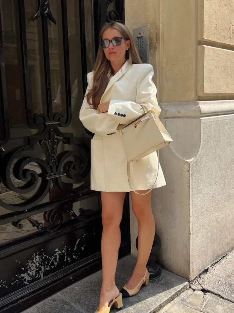 Ingrid | Elegant White Coat - Premium Jackets & Coats from Get Dore -   Shop now at Get Dore