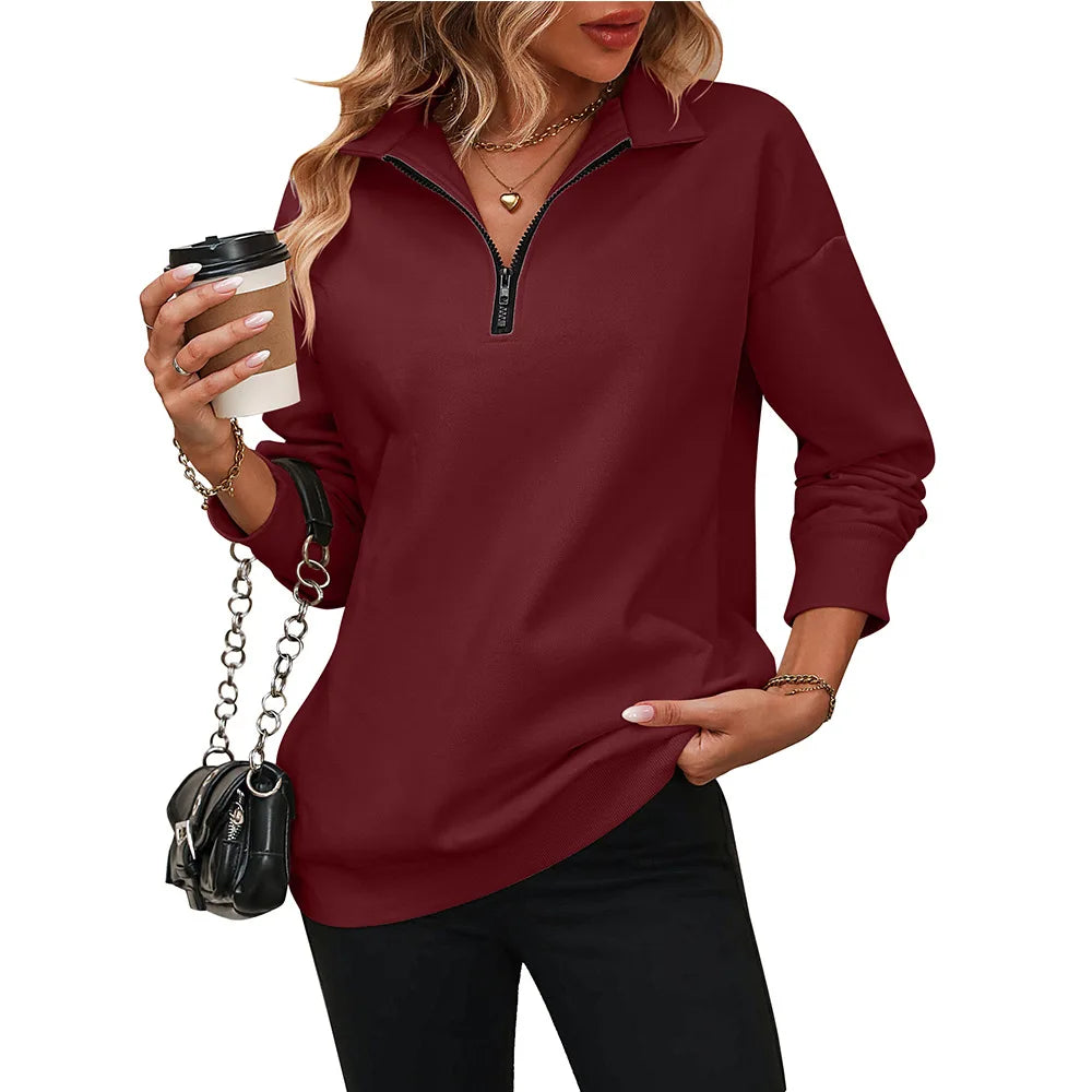 Ruth Long Sleeve zipper sweater | Getdore - Premium Activewear from Get Dore -   Shop now at Get Dore