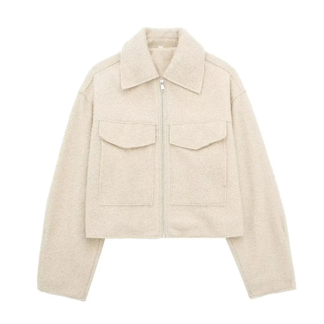 Yasmin | Vintage  Warm Zipper Jakcet - Premium Jackets & Coats from Get Dore -   Shop now at Get Dore