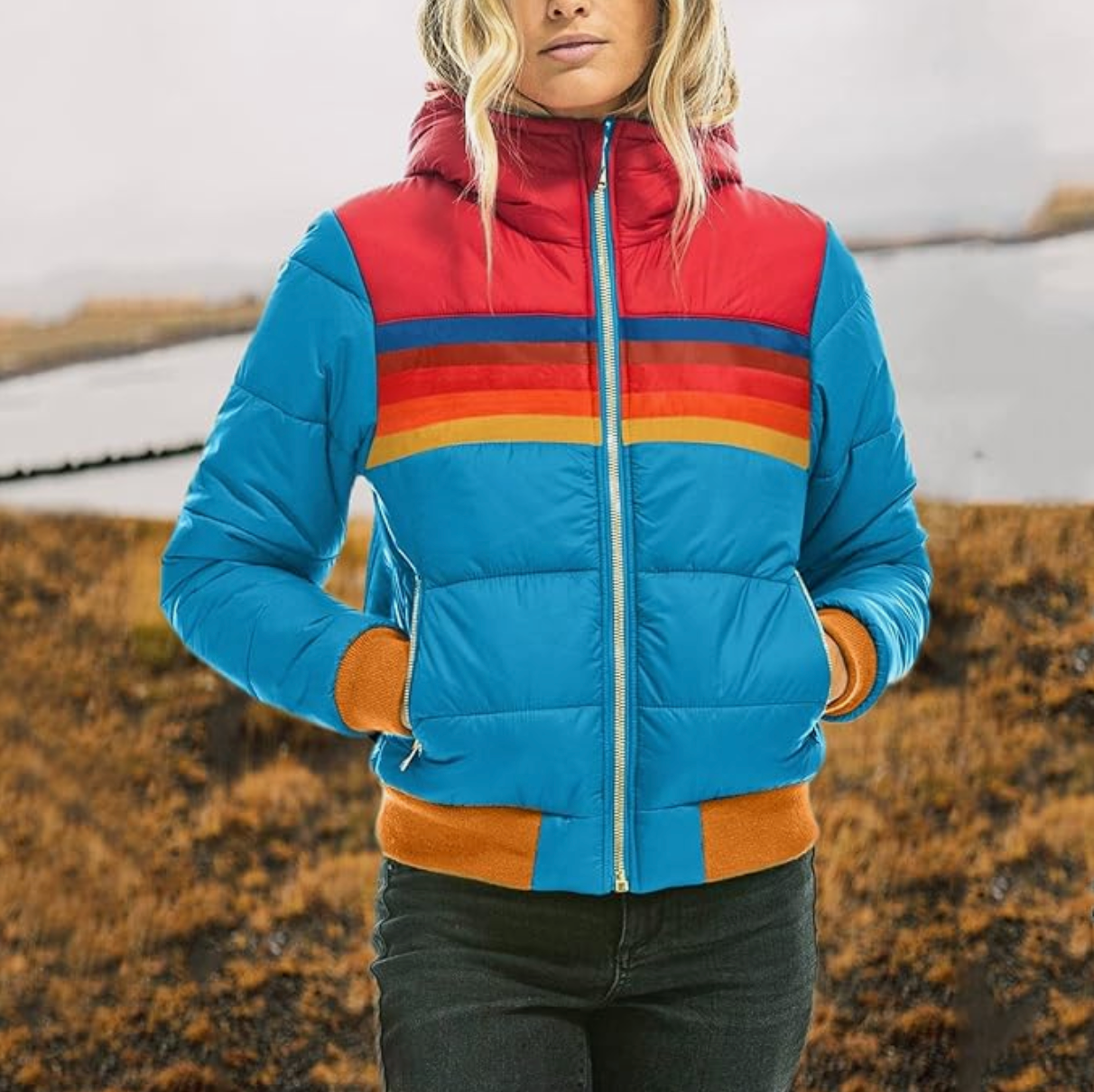 Nesta - Retro Jacket with Hoody - Premium Coats & Jackets from Get Dore -   Shop now at Get Dore