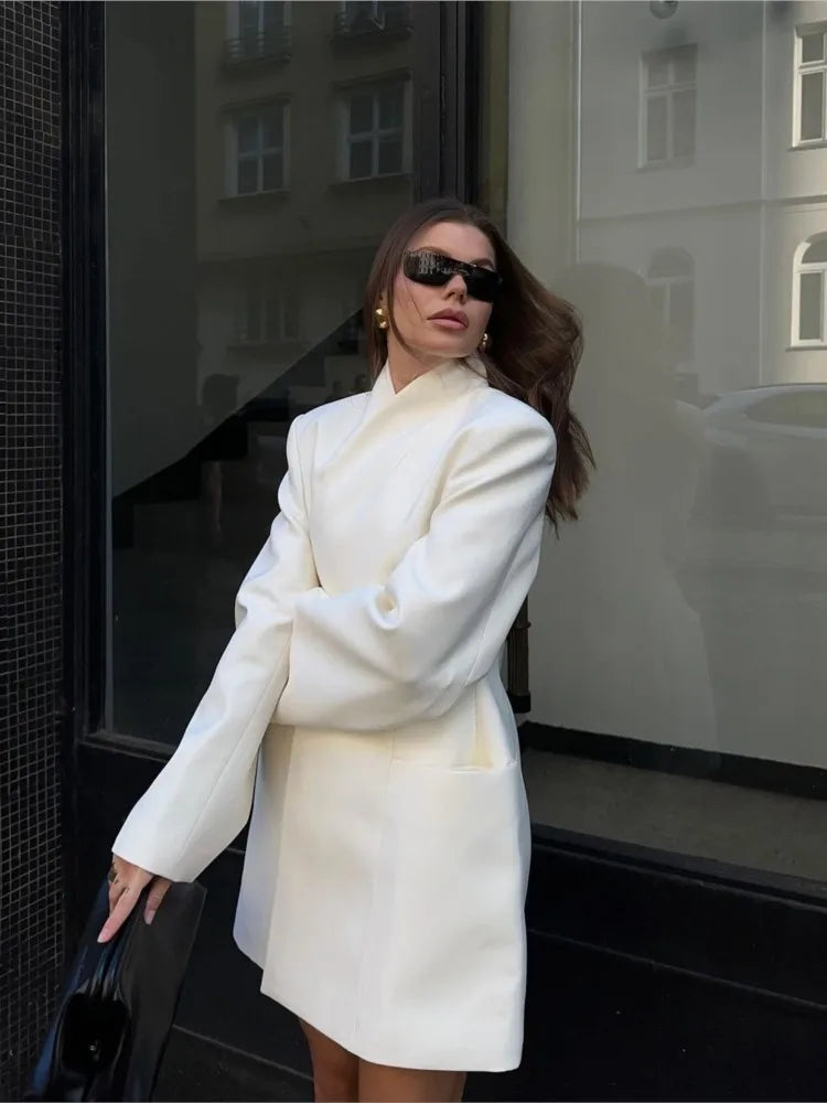 Ingrid | Elegant White Coat - Premium Jackets & Coats from Get Dore -   Shop now at Get Dore