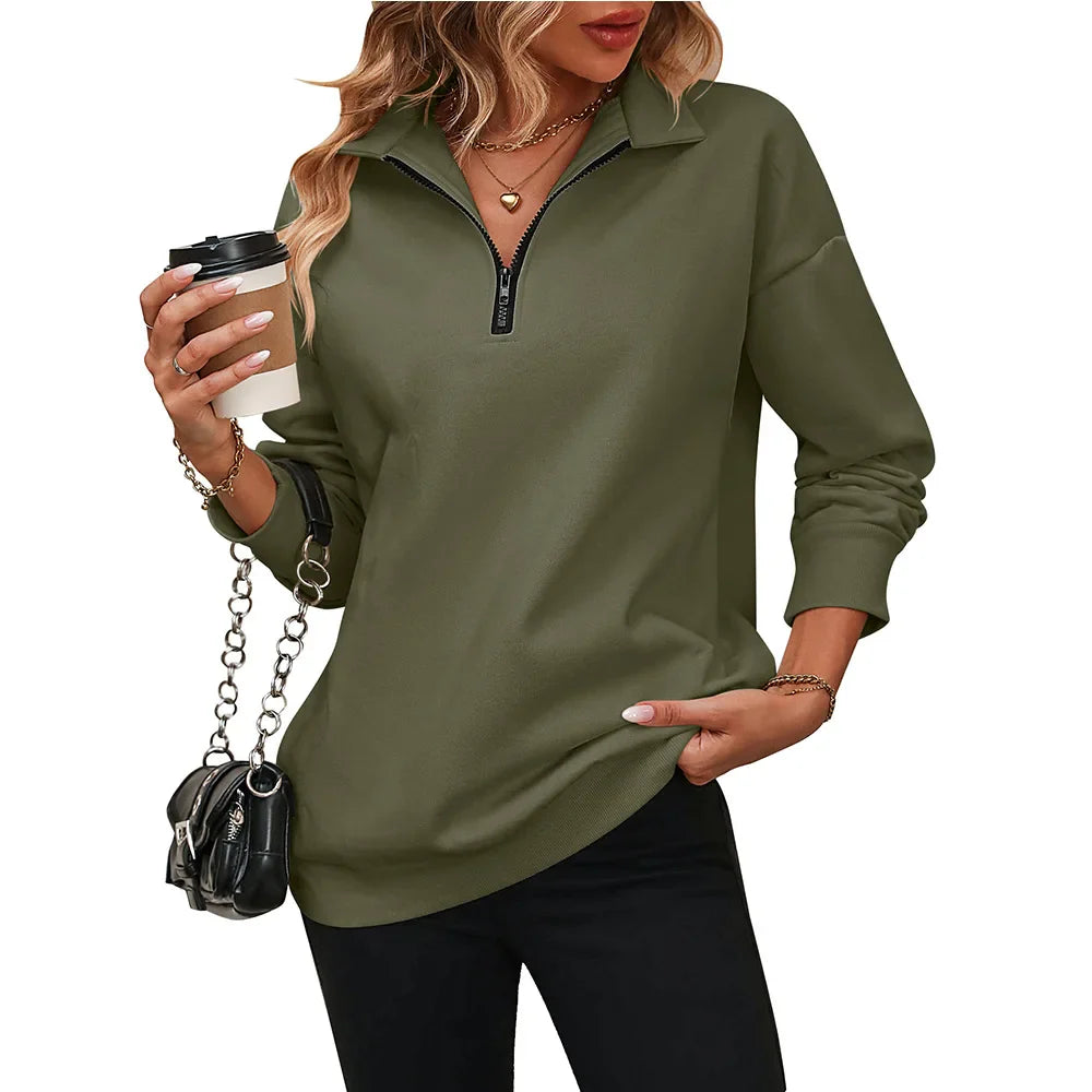 Ruth Long Sleeve zipper sweater | Getdore - Premium Activewear from Get Dore -   Shop now at Get Dore