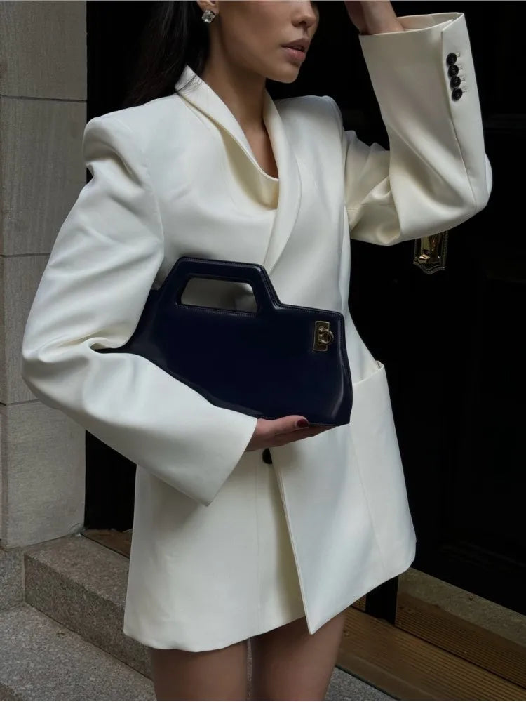 Ingrid | Elegant White Coat - Premium Jackets & Coats from Get Dore -   Shop now at Get Dore