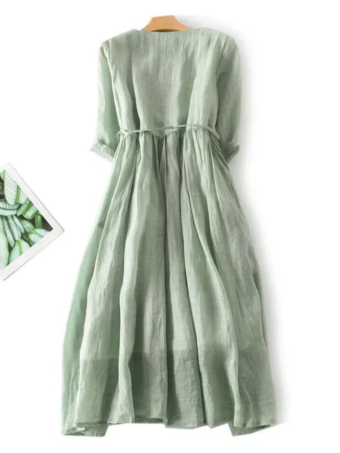 Molly | Linen Chic Summer Dress - Premium Art from Get Dore -   Shop now at Get Dore