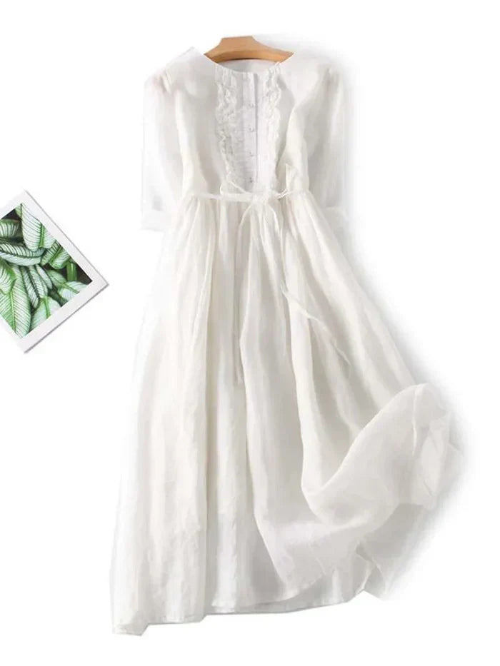 Molly | Linen Chic Summer Dress - Premium Art from Get Dore -   Shop now at Get Dore