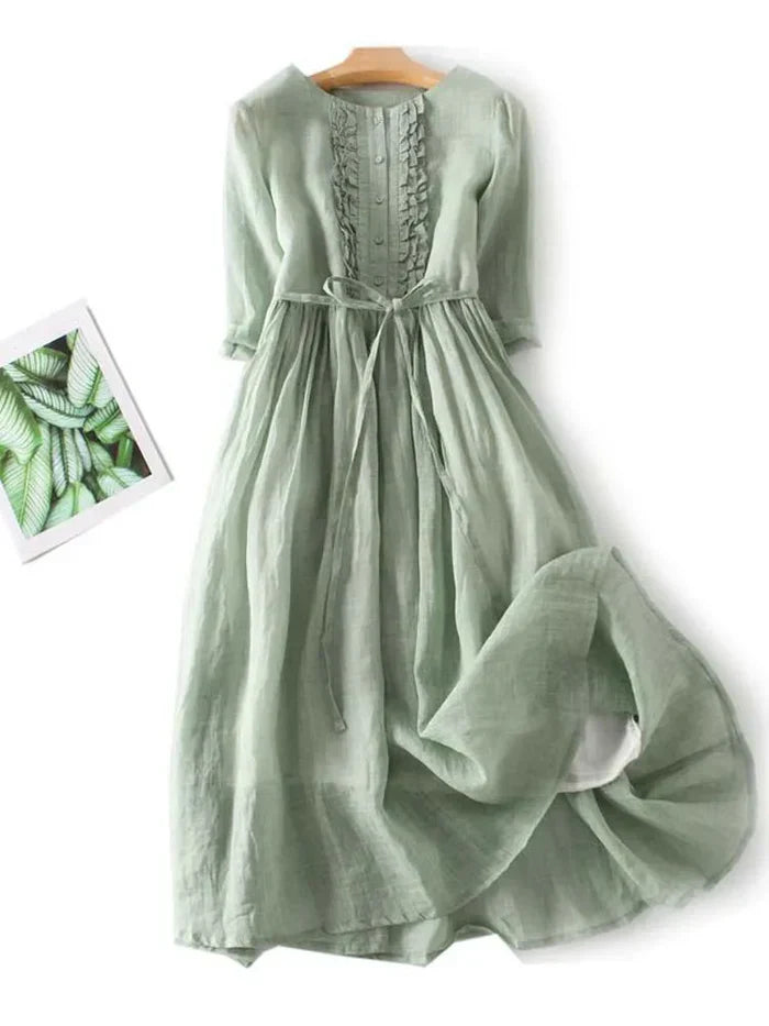 Molly | Linen Chic Summer Dress - Premium Art from Get Dore -   Shop now at Get Dore