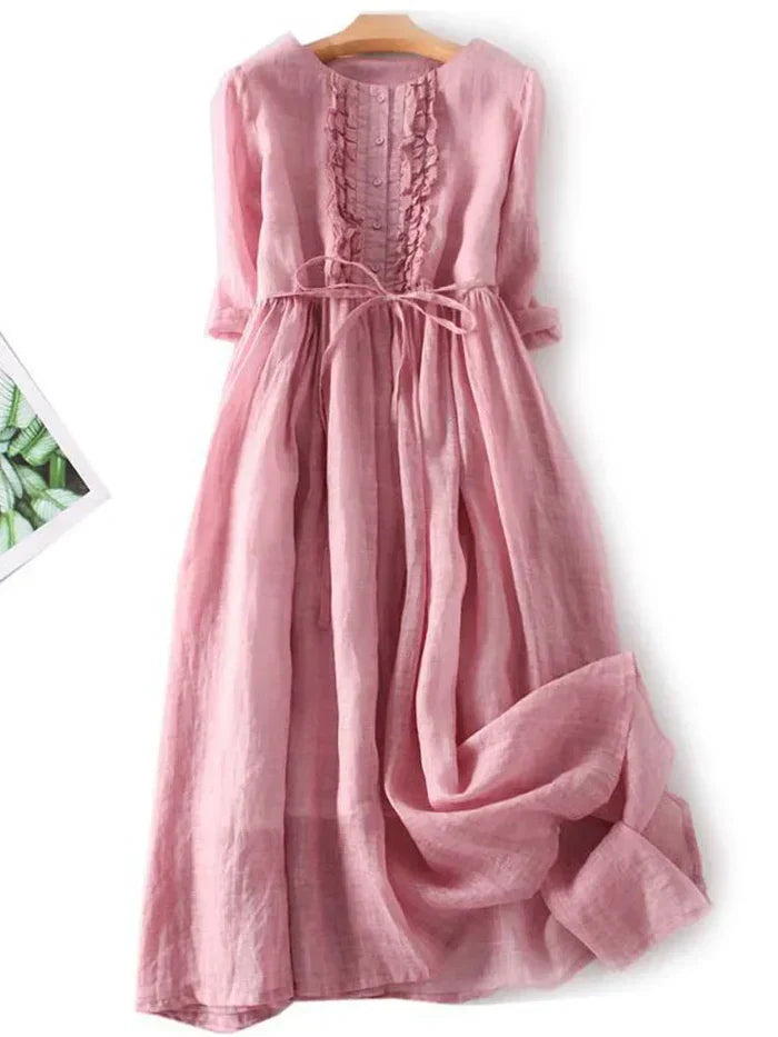 Molly | Linen Chic Summer Dress - Premium Art from Get Dore -   Shop now at Get Dore