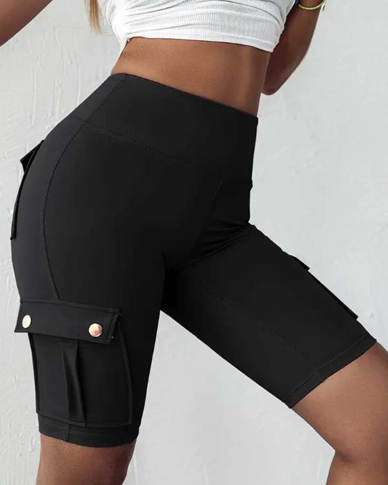 Eva | High-Waisted Shorts with Pockets - Premium Pants from Get Dore -   Shop now at Get Dore