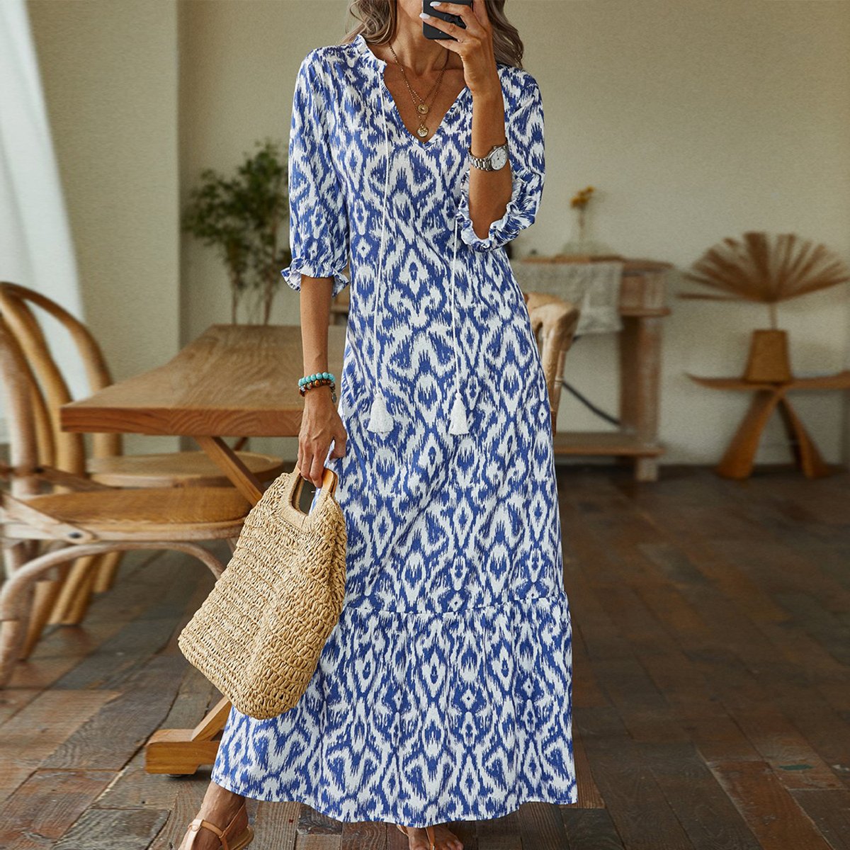Ellie | Printed Maxi Dress - Premium Dress from Get Dore -   Shop now at Get Dore