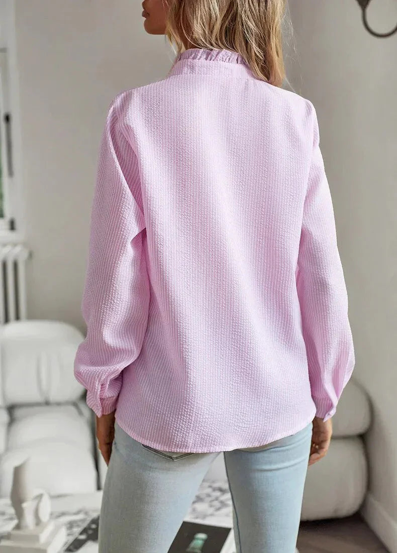 Olise | Cuff Collar Long Sleeve Blouse - Premium Blouses & Shirts from Get Dore -   Shop now at Get Dore
