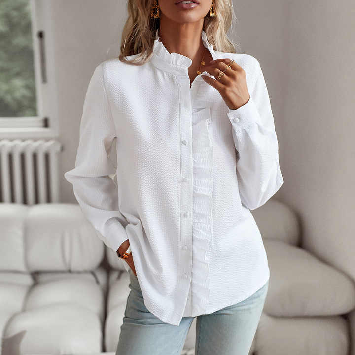 Olise | Cuff Collar Long Sleeve Blouse - Premium Blouses & Shirts from Get Dore -   Shop now at Get Dore